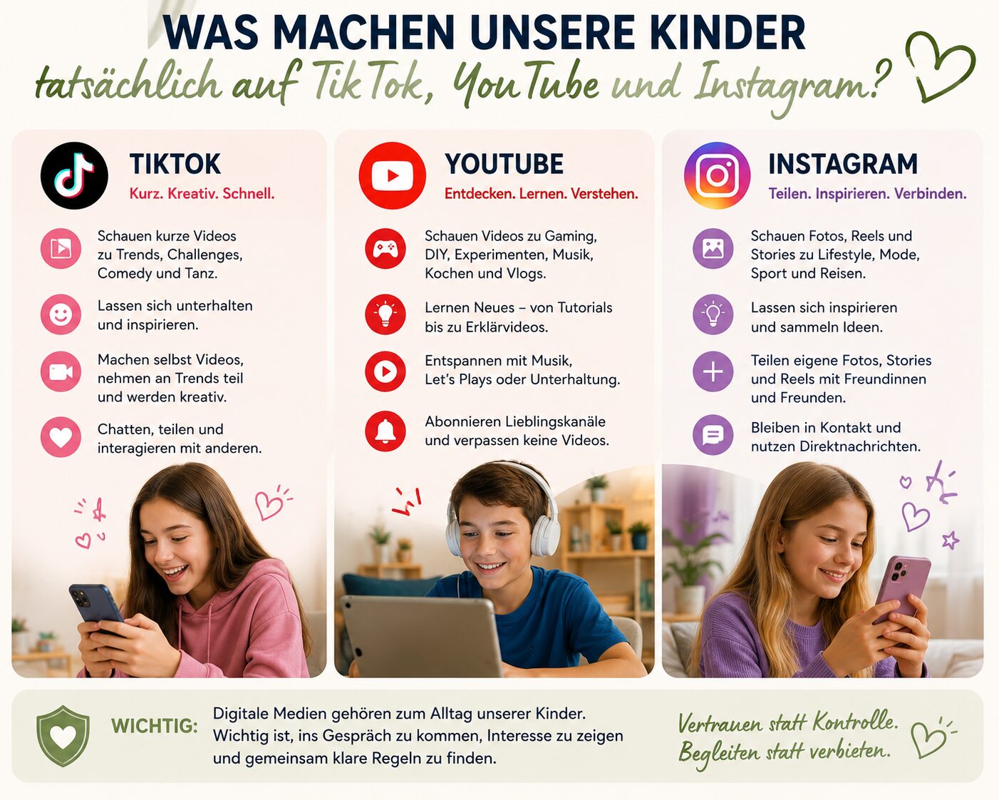 TIKTOK, YOUTUBE, Instagram was machen unsere Kinder da wirklich?