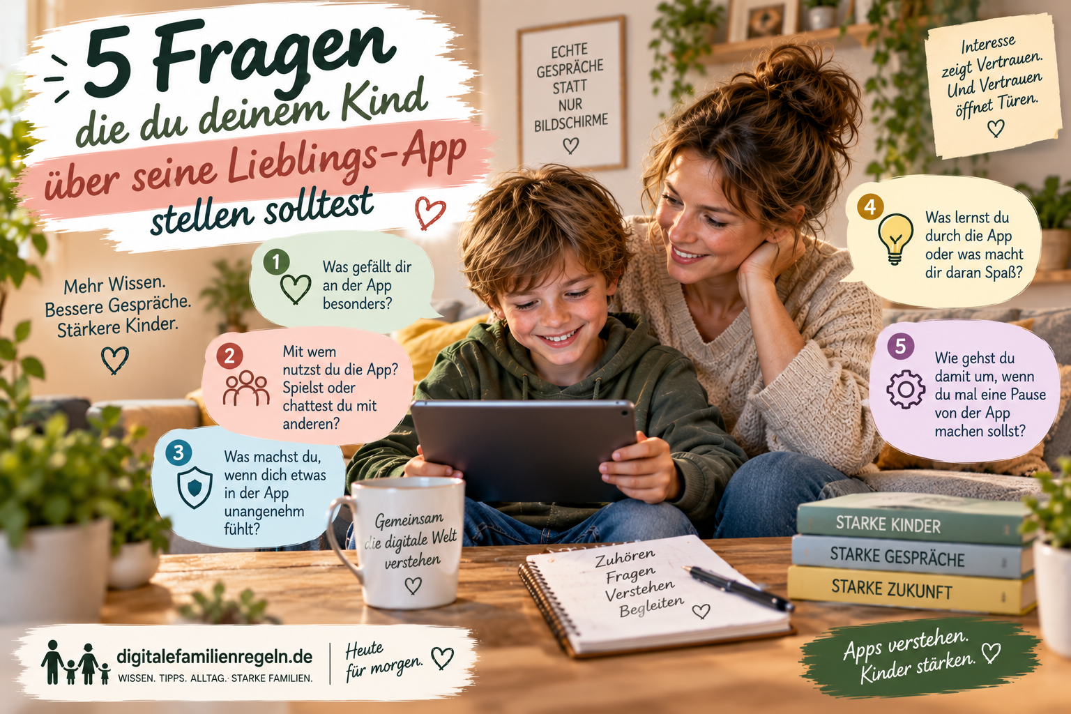 5 Fragen die du deinem Kind über seine Lieblings-App stellen solltest